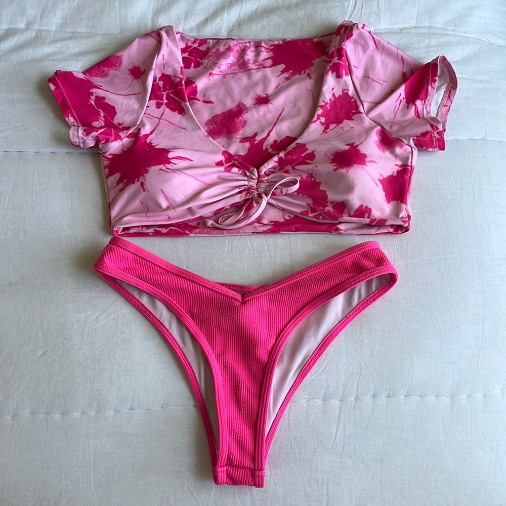 Pink Tye-Dye Bikini Set